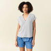 Blouse éco-responsable bleu foncé femme