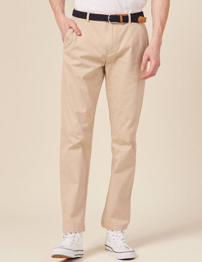 Pantalon chino straight beige homme