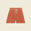 Bermuda large ceinturé orange femme