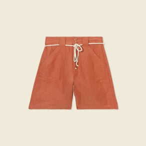 bermuda large ceinture orange femme Bermuda large ceinturé orange femme