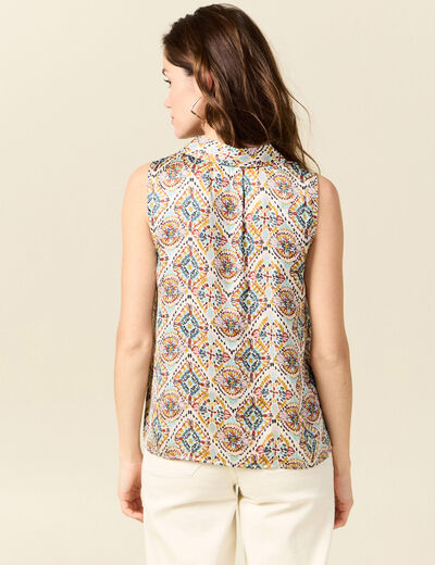Blouse sans manches multicolore femme