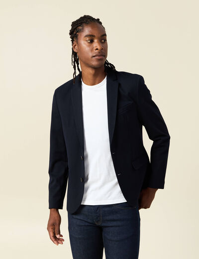 Veste blazer cintrée bleu marine homme