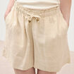 Short taille haute creme femme