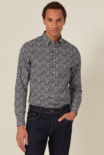 Chemise éco-responsable bleu marine homme