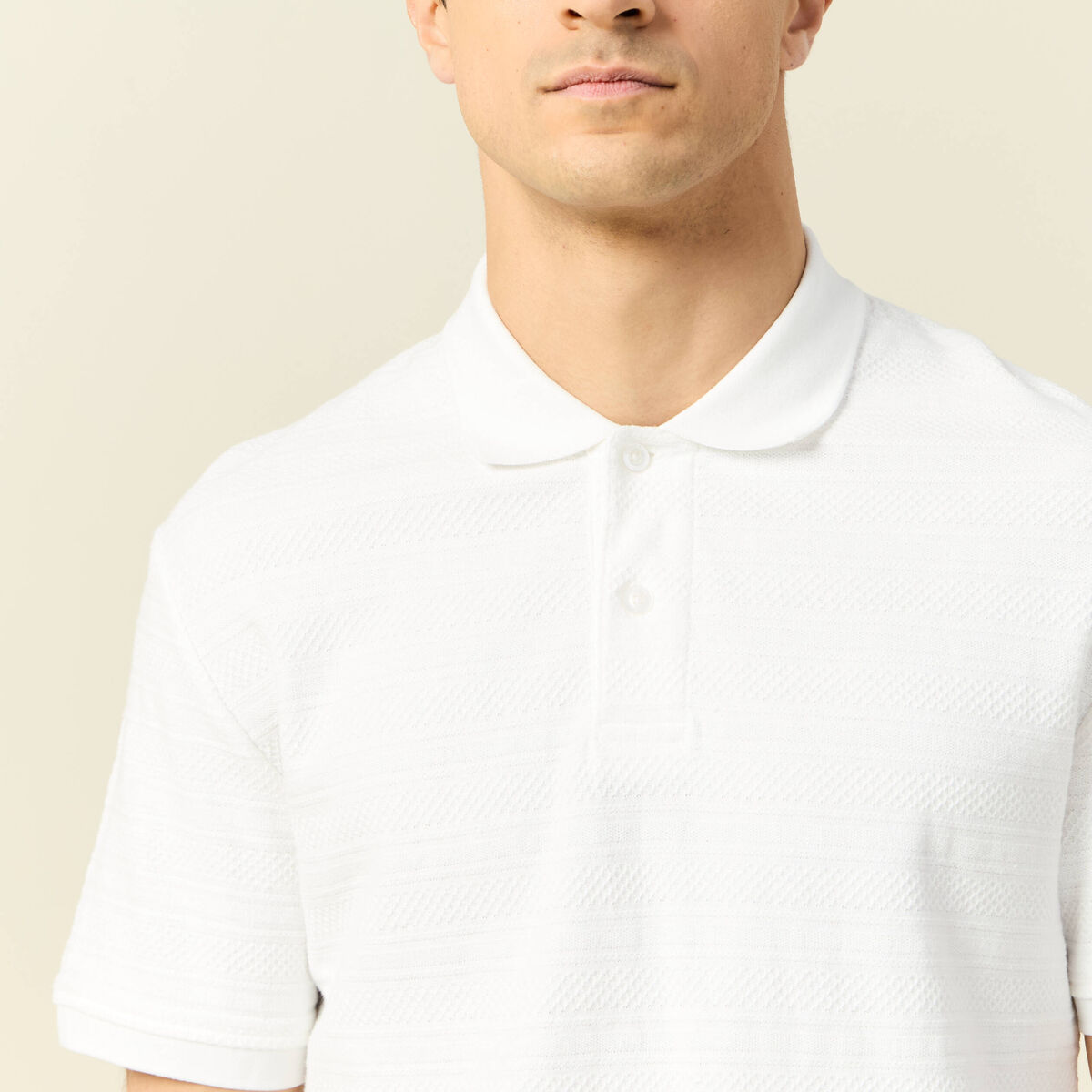 Polo manches courtes ecru homme