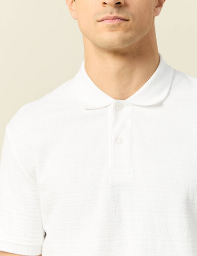 Polo manches courtes ecru homme