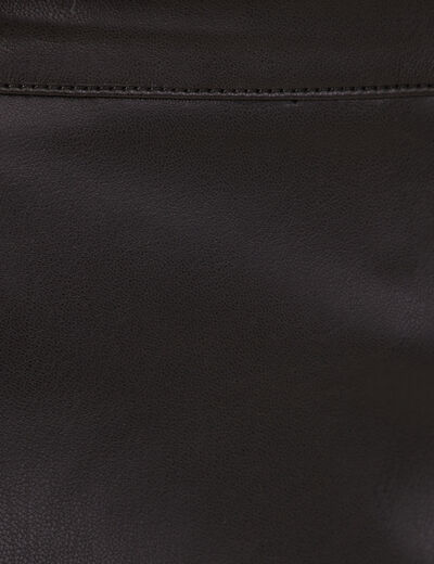Jupe trapèze simili cuir noir femme