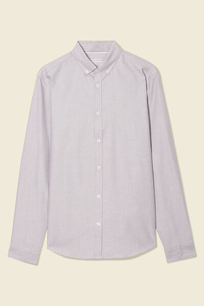 Chemise manches longues gris foncé homme