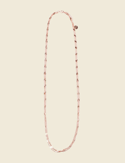 Collier chaînes multirangs couleur or femme