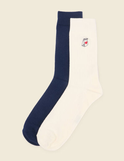 Lot de 2 paires de chaussettes bleu marine homme