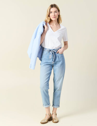 T-shirt manches courtes blanc femme