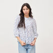 Chemise &agrave; manches longues bleu femme