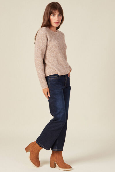 Pull éco-responsable beige femme