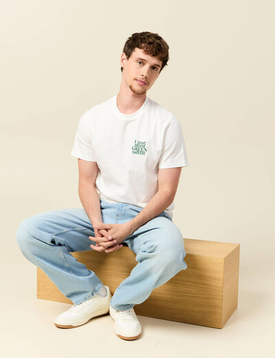 T-shirt en coton ecru homme