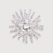 Broche avec strass couleur argent femme
