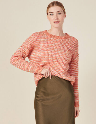 Pull manches longues rouge clair femme