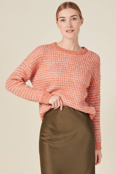 Pull manches longues rouge clair femme