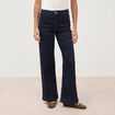 Jeans large taille haute denim brut rinse femme