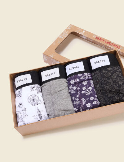 Lot de 4 boxers noir homme