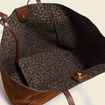 Cabas bandouli&egrave;re avec doublure marron fonc&eacute; femme