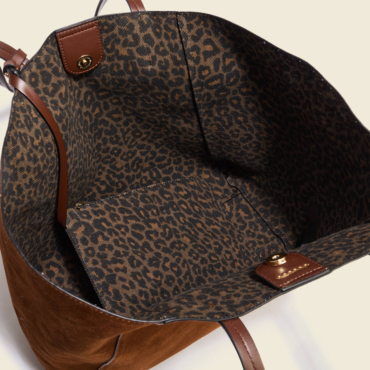 Cabas bandouli&egrave;re avec doublure marron fonc&eacute; femme