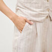 Short taille haute beige femme