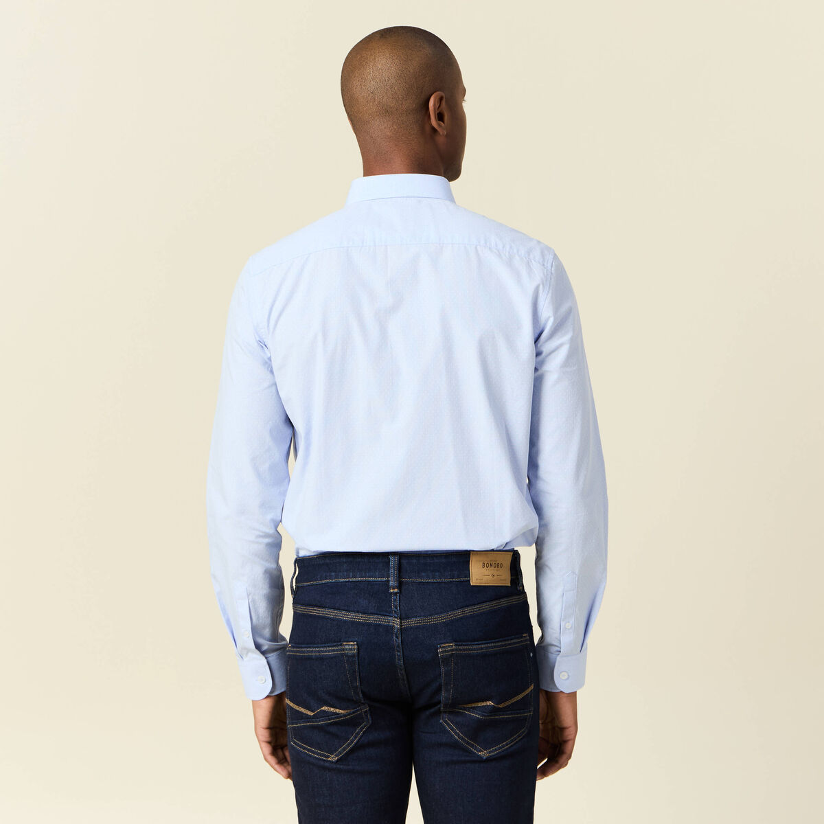 Chemise manches longues bleu ciel homme