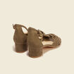 Sandales à talons suédine vert kaki femme