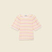 Pull col bateau manches courtes rose femme