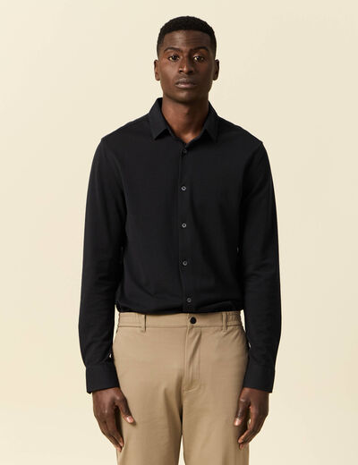 Chemise manches longues noir homme