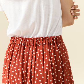 Jupe longue évasée fluide orange foncé femme