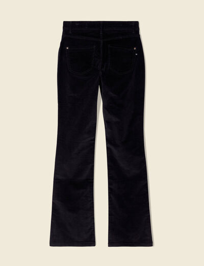 Pantalon bootcut velours noir femme