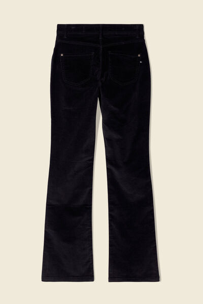 Pantalon bootcut velours noir femme