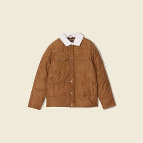 doudoune suedine droite marron homme Doudoune suédine droite marron homme