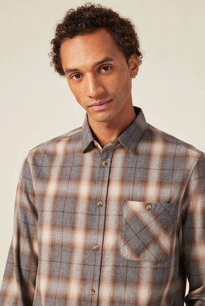 Chemise manches longues ecru homme