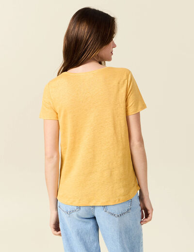 T-shirt éco-responsable jaune femme