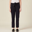 Pantalon carotte ceinturé bleu marine femme