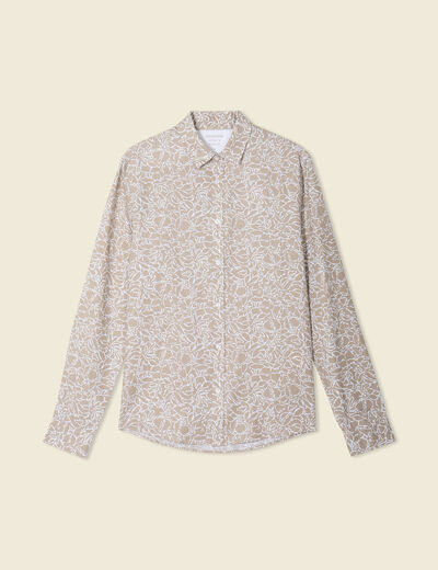 Chemise manches longues beige homme
