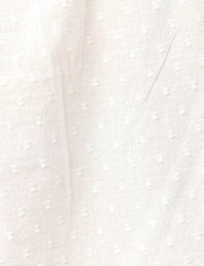 Blouse manches courtes nouée ecru femme