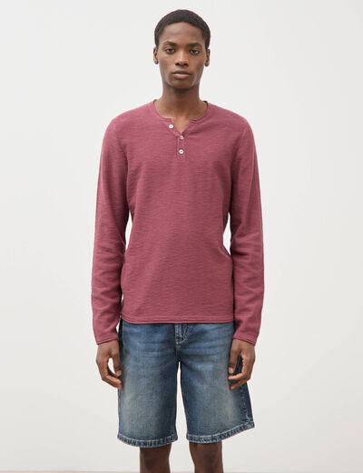 Pull manches longues vieux rose homme