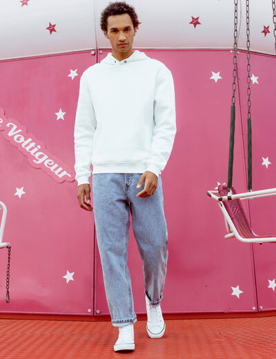 Sweat à capuche ecru homme