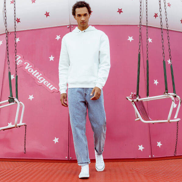 Sweat à capuche ecru homme