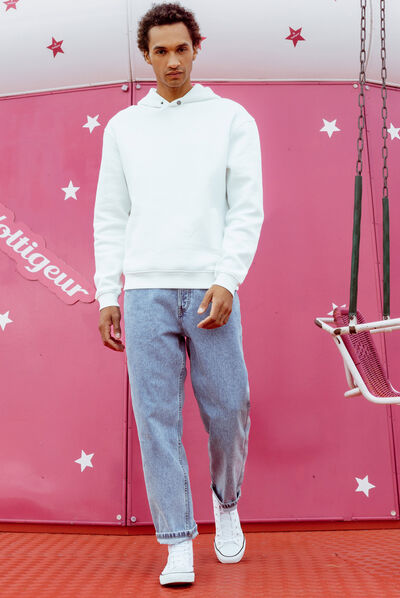 Sweat à capuche ecru homme