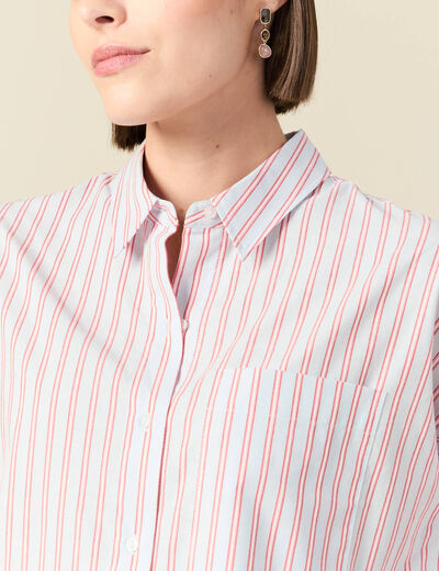 Chemise oversize en coton bleu ciel femme