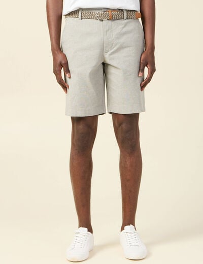 Short à ceinture vert kaki homme