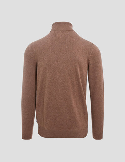 Pull manches longues marron homme