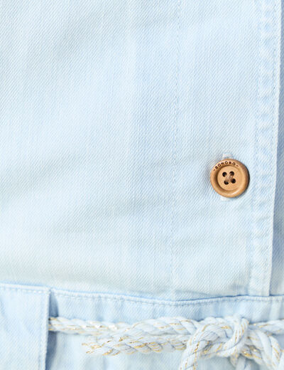 Salopette en denim denim bleach femme