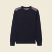 Pull manches longues bleu marine homme