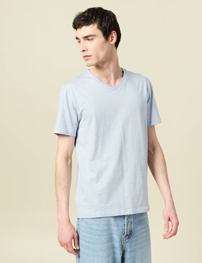 T-shirt manches courtes homme bleu gris homme