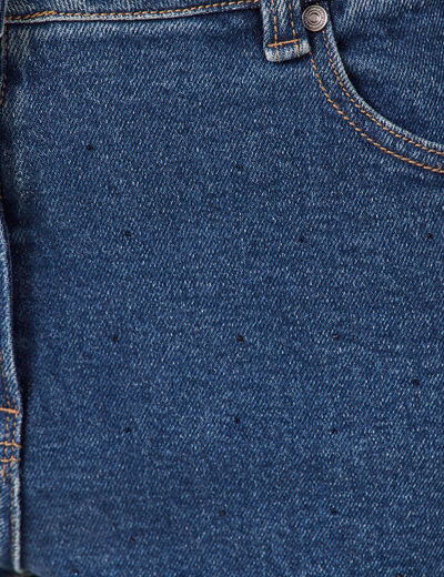 Jeans straight taille haute denim stone femme